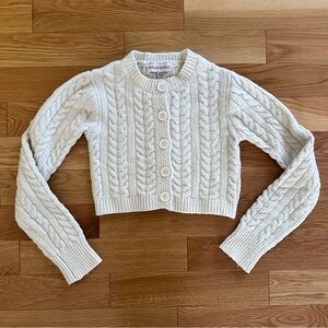 Cable Knit Cream Cropped Cardigan